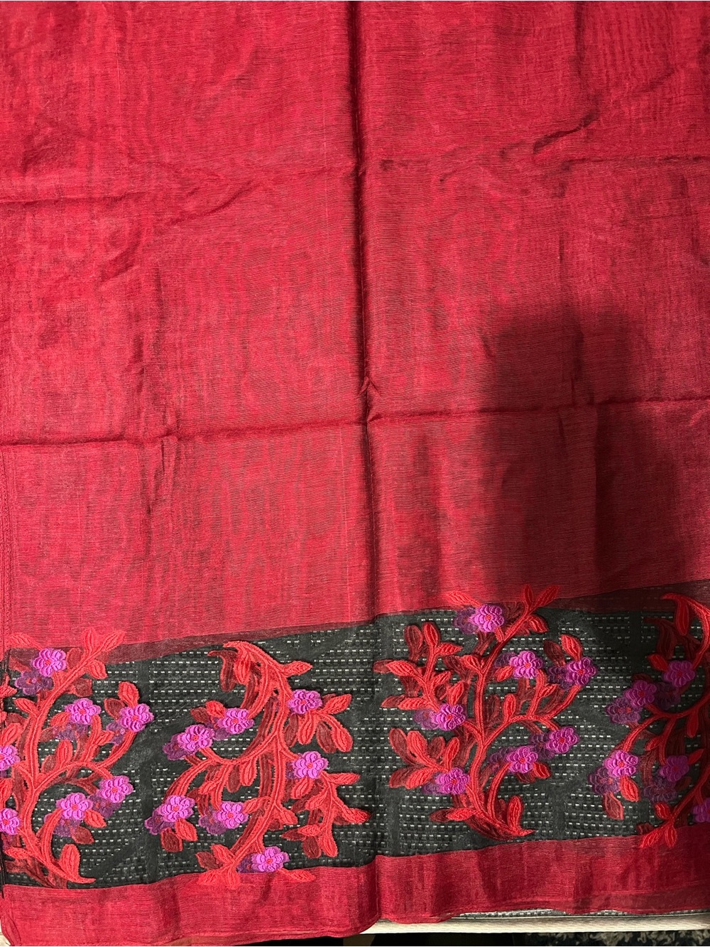 Red Embroidered Border Women’s hijab
